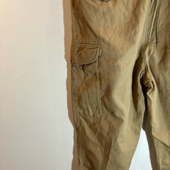 BANANA REPUBLIC Sz 14 Khaki Cargo Style Buckle Cinching Belt Twill Trousers - Picture 8 of 12